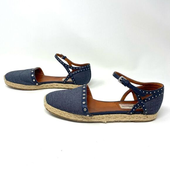LANVIN Denim Espadrilles Mary Jane Sandals Size 37/7 - Picture 4 of 10